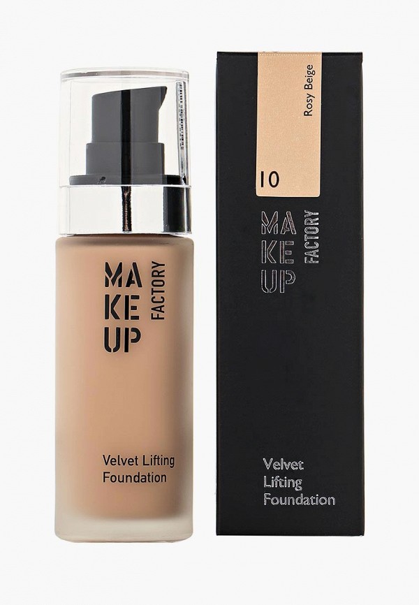Тональное средство Make Up Factory для комбинированной кожи с эффектом лифтинга Velvet Lifting Foundation тон 10 розовый бежевый