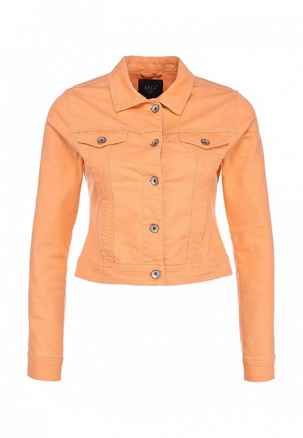 Куртка джинсовая Sela. Цвет: оранжевый