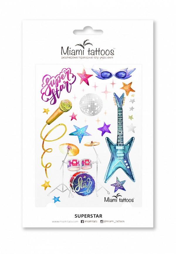 

Временные татуировки Miami Tattoos, Разноцветный