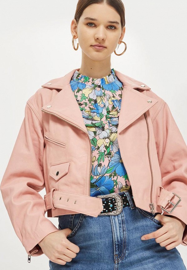 

Куртка кожаная Topshop, Розовый